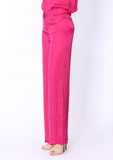 Immagine di Pantalone largo con cinto e zip in seta