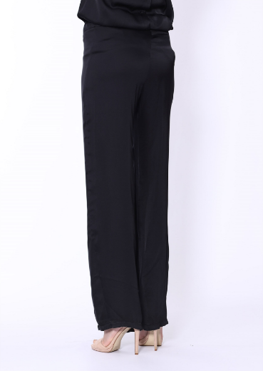 Immagine di Pantalone largo con cinto e zip in seta