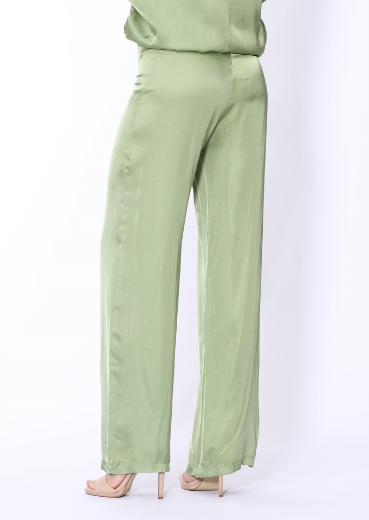 Immagine di Pantalone largo con cintura e zip in seta