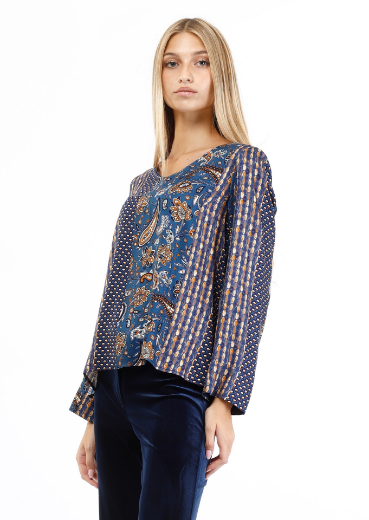 Immagine di Blusa slim arabesque patchwork