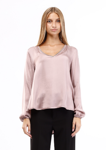 Immagine di Blusa scollo a v con bordo lurex