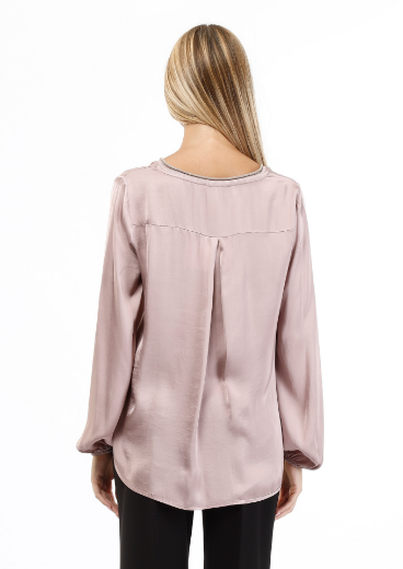 Immagine di Blusa scollo a v con bordo lurex