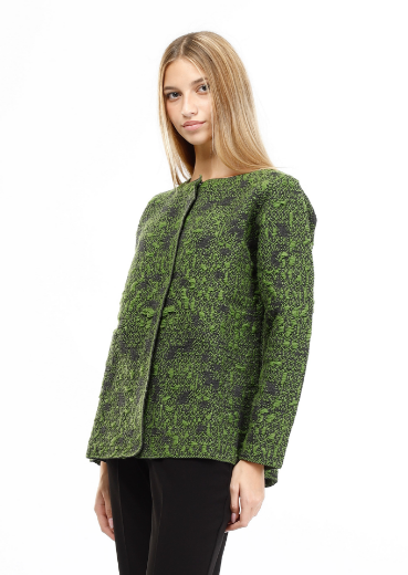 Immagine di Cardigan jacquard collo giro con bottoni