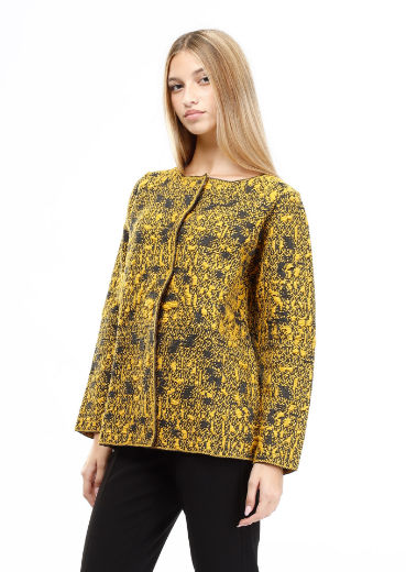 Immagine di Cardigan jacquard collo giro con bottoni