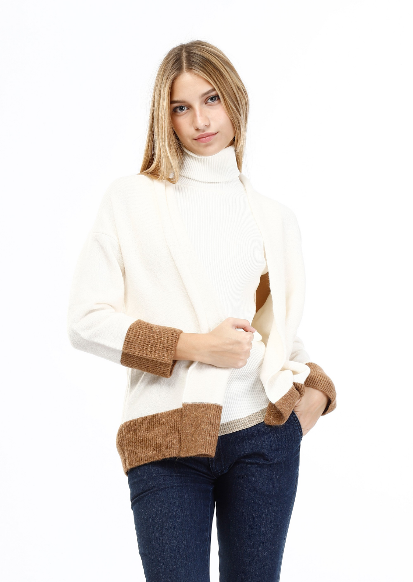 Immagine di Cardigan lungo sciallato con lurex