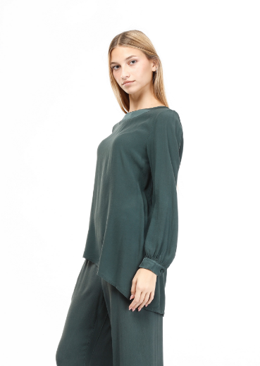 Immagine di Blusa asimmetrica con inserti in raso