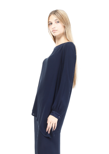 Immagine di Blusa asimmetrica con inserti in raso