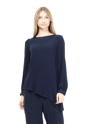 Immagine di Blusa asimmetrica con inserti in raso